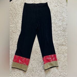 Softwear By Mark Singer Embellished Black Pin On Stretch Pants XL Vintage USA